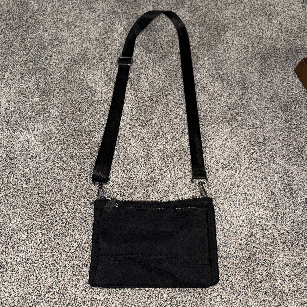 Madison West Black & Silver Triple Pocket Crossbody